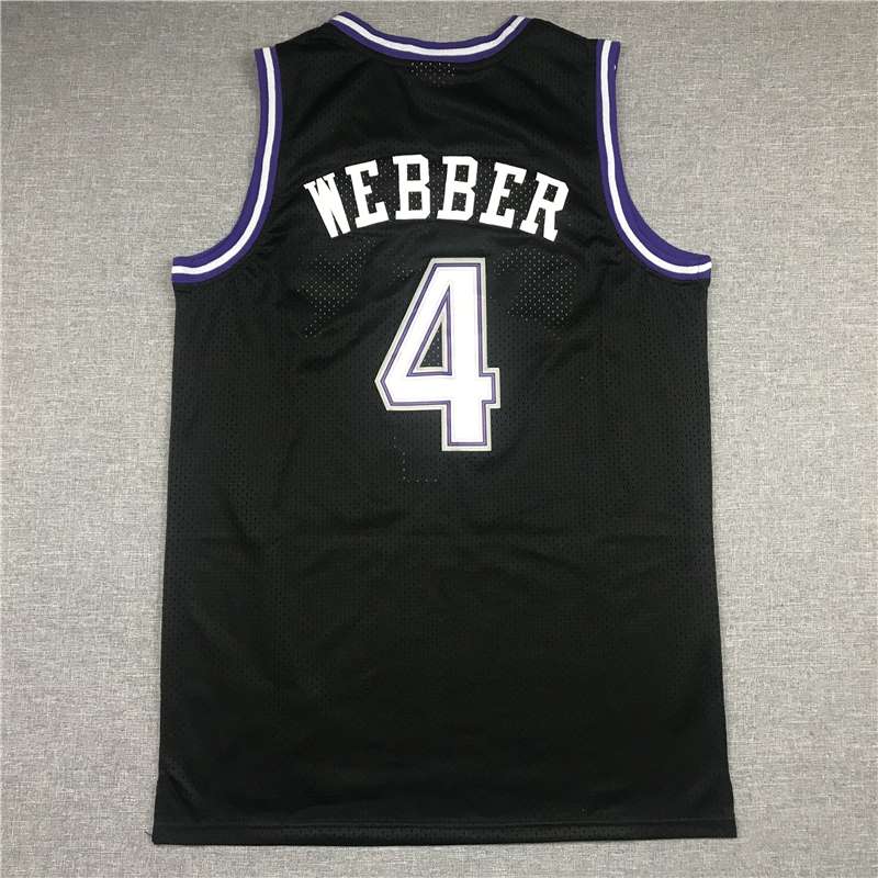 1998/99 Sacramento Kings WEBBER #4 Black Classics Basketball Jersey (Stitched)