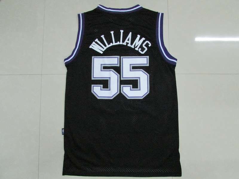 Sacramento Kings WILLIAMS #55 Black Classics Basketball Jersey (Stitched)