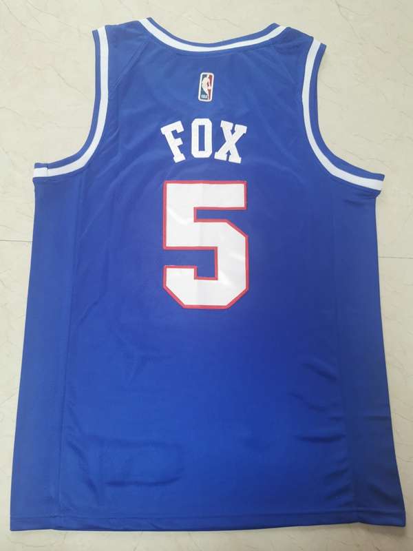 Sacramento Kings FOX #5 Blue Classics Basketball Jersey (Stitched)