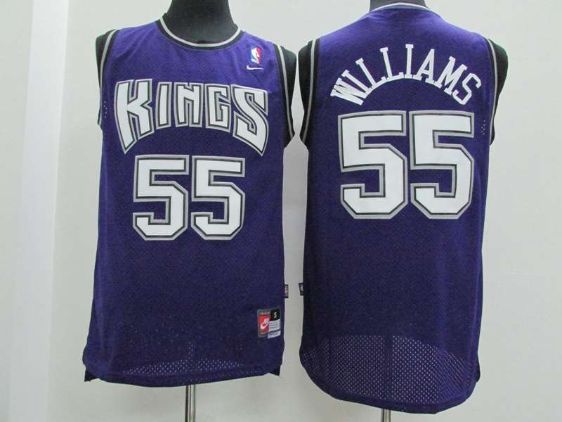 Sacramento Kings WILLIAMS #55 Purple Classics Basketball Jersey (Stitched)