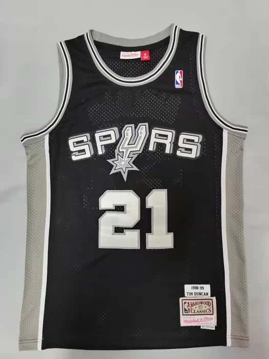 1998/99 San Antonio Spurs DUNCAN #21 Black Classics Basketball Jersey 02 (Stitched)