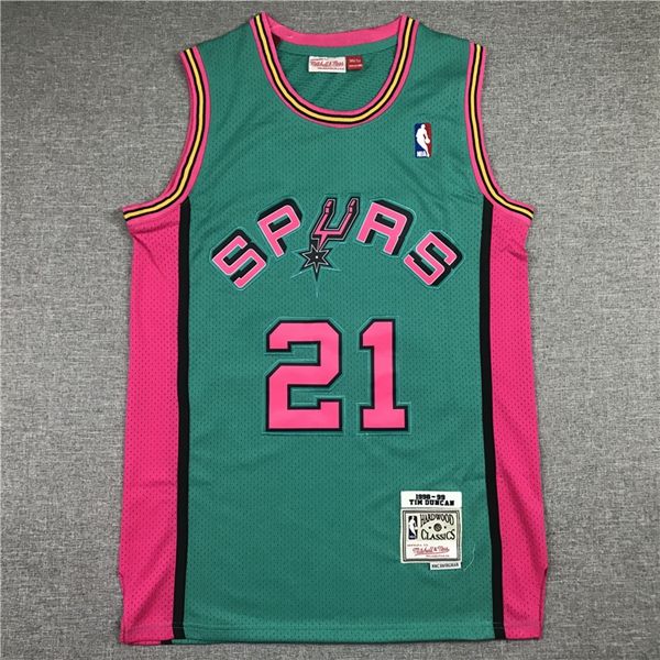 1998/99 San Antonio Spurs DUNCAN #21 Green Classics Basketball Jersey (Stitched)