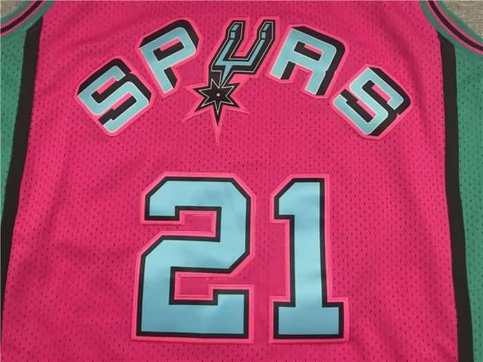 1998/99 San Antonio Spurs DUNCAN #21 Pink Classics Basketball Jersey (Stitched)