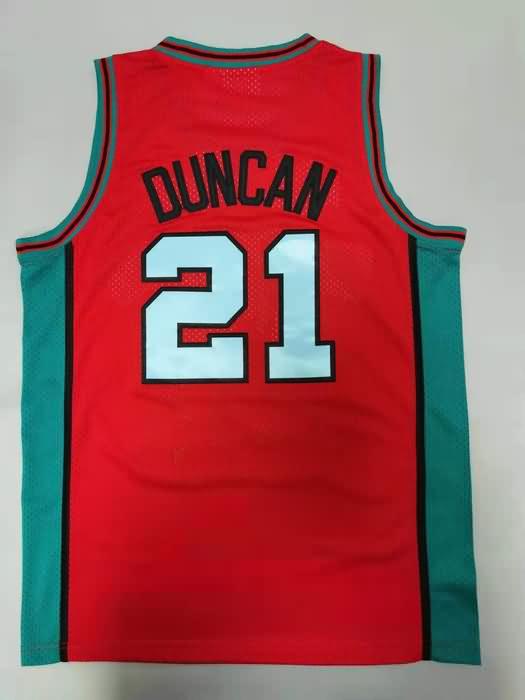 1998/99 San Antonio Spurs DUNCAN #21 Red Classics Basketball Jersey (Stitched)