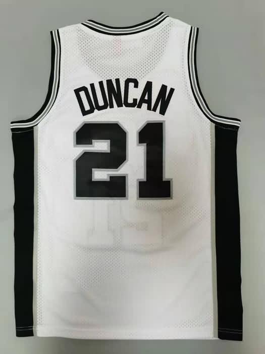 1998/99 San Antonio Spurs DUNCAN #21 White Classics Basketball Jersey (Stitched)