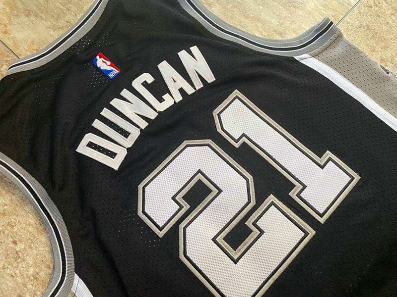 San Antonio Spurs DUNCAN #21 Black Classics Basketball Jersey (Closely Stitched)