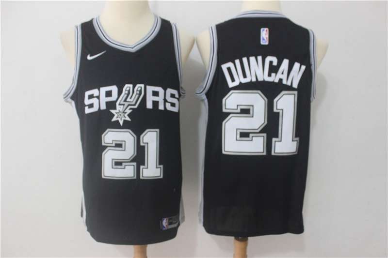 San Antonio Spurs DUNCAN #21 Black Basketball Jersey (Stitched)