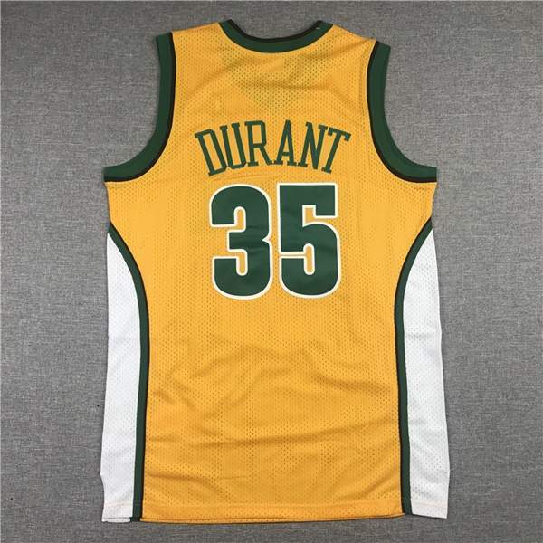 2007/08 Seattle Sounders DURANT #35 Yellow Classics Basketball Jersey 02 (Stitched)