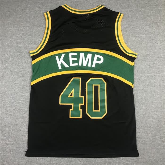 1994/95 Seattle Sounders KEMP #40 Black Classics Basketball Jersey (Stitched)