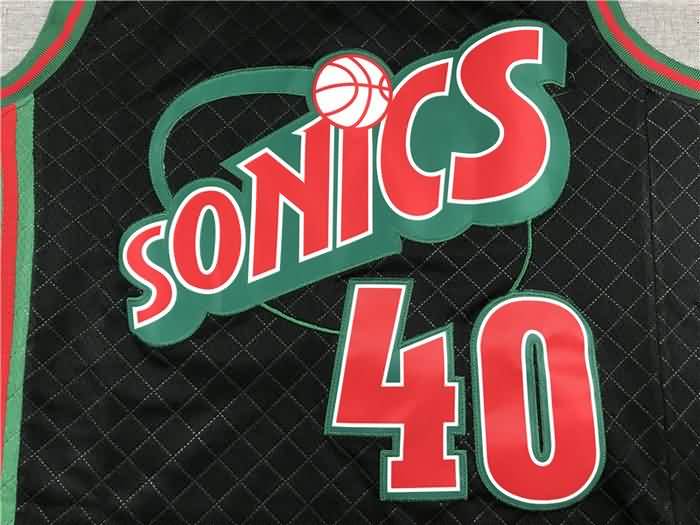 1995/96 Seattle Sounders KEMP #40 Black Classics Basketball Jersey (Stitched)