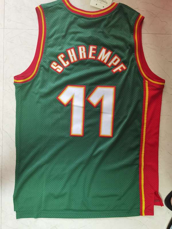 1995/96 Seattle Sounders SCHREMPF #11 Green Classics Basketball Jersey (Stitched)