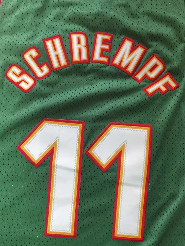 1995/96 Seattle Sounders SCHREMPF #11 Green Classics Basketball Jersey (Stitched)