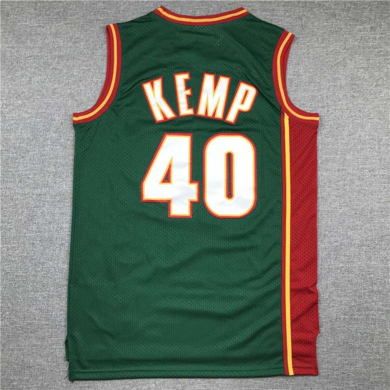 1995/96 Seattle Sounders KEMP #40 Green Classics Basketball Jersey (Stitched)