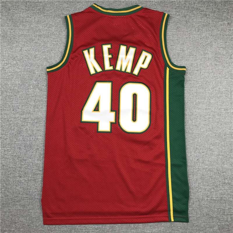 1995/96 Seattle Sounders KEMP #40 Red Classics Basketball Jersey (Stitched)