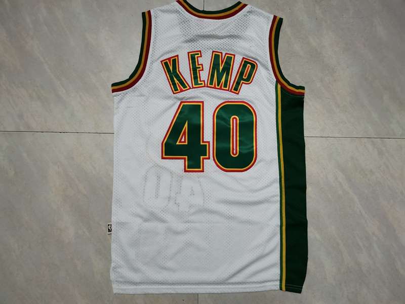 1995/96 Seattle Sounders KEMP #40 White Classics Basketball Jersey (Stitched)