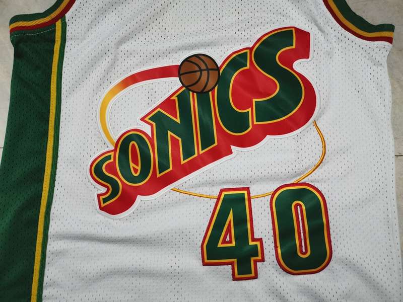 1995/96 Seattle Sounders KEMP #40 White Classics Basketball Jersey (Stitched)