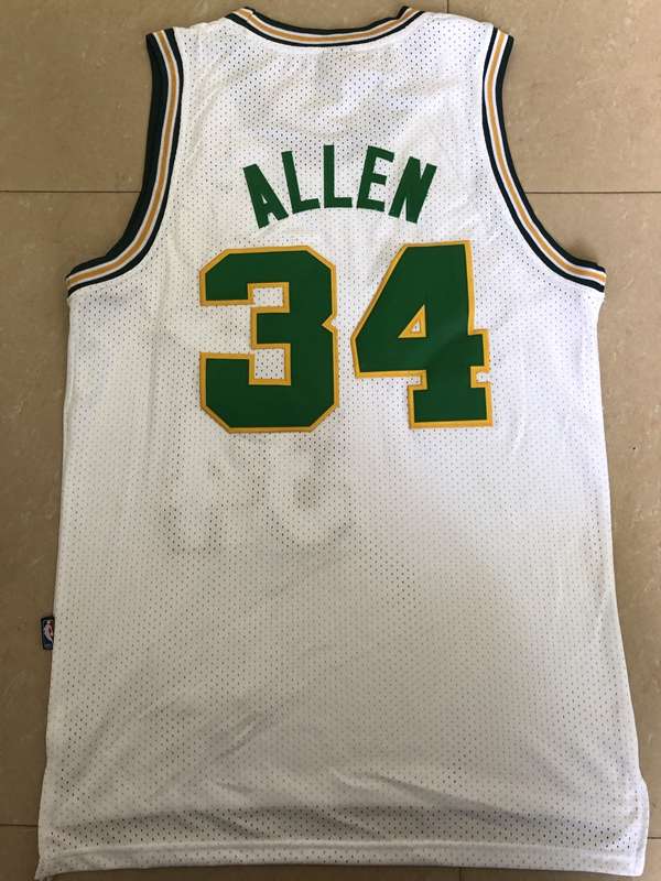 Seattle Sounders ALLEN #34 White Classics Basketball Jersey (Stitched)