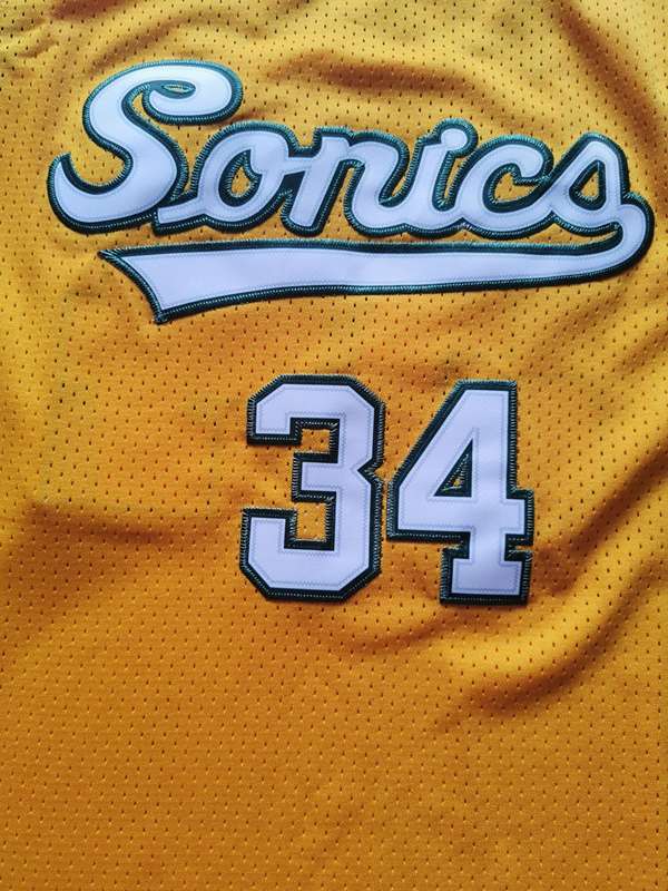 Seattle Sounders ALLEN #34 Yellow Classics Basketball Jersey (Stitched)