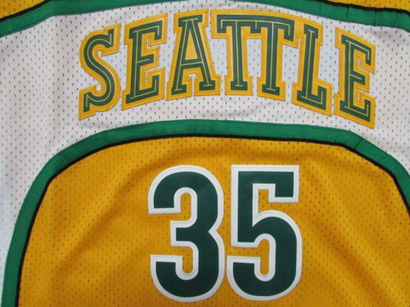 Seattle Sounders DURANT #35 Yellow Classics Basketball Jersey (Stitched)