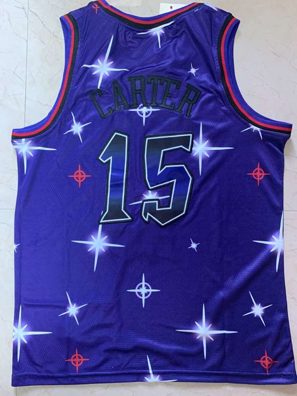 Toronto Raptors CARTER #15 Purple Starry Basketball Jersey (Stitched)