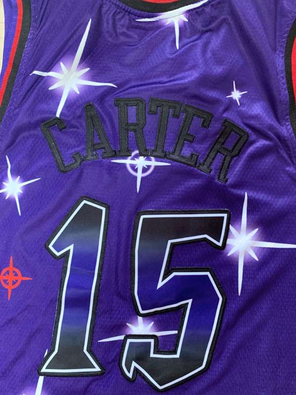 Toronto Raptors CARTER #15 Purple Starry Basketball Jersey (Stitched)