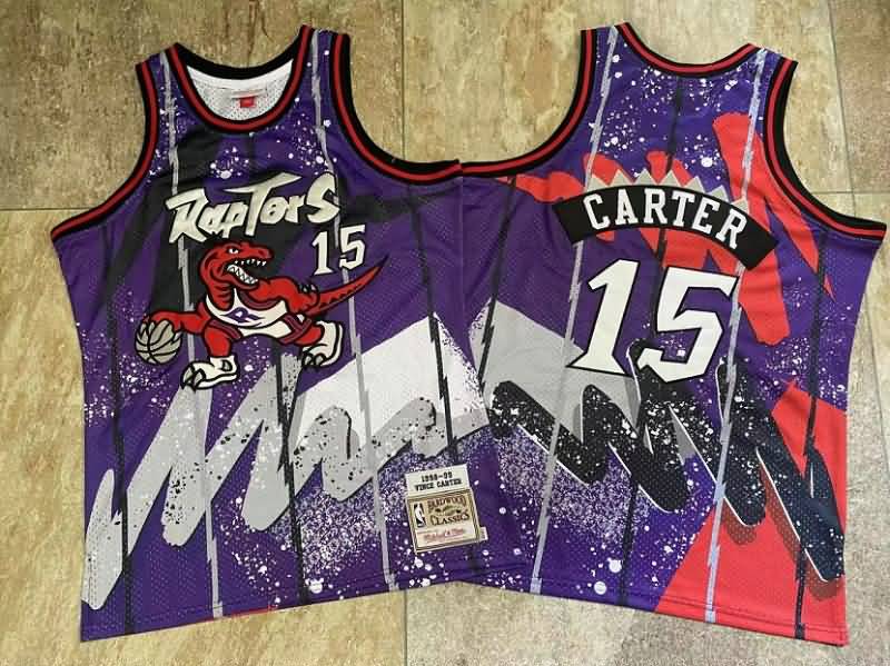 1998/99 Toronto Raptors CARTER #15 Purple Classics Basketball Jersey 02 (Closely Stitched)