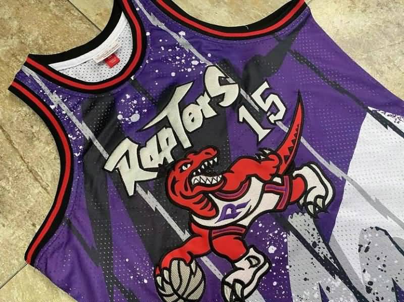 1998/99 Toronto Raptors CARTER #15 Purple Classics Basketball Jersey 02 (Closely Stitched)