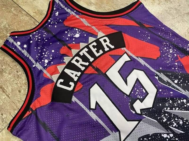 1998/99 Toronto Raptors CARTER #15 Purple Classics Basketball Jersey 02 (Closely Stitched)