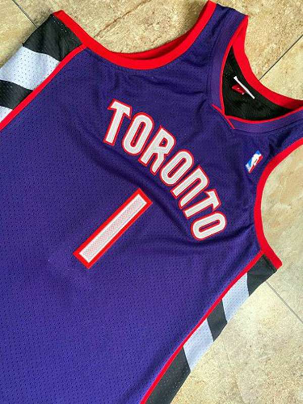 1999/00 Toronto Raptors MCGRADY #1 Purple Black Classics Basketball Jersey (Closely Stitched)