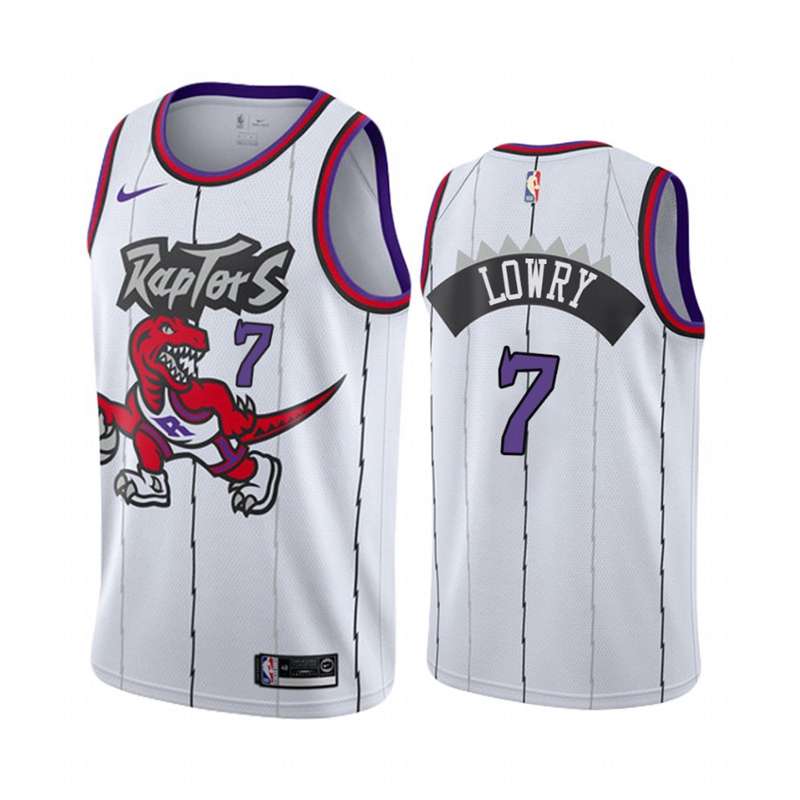 Toronto Raptors LOWRY #7 White Classics Basketball Jersey (Stitched)