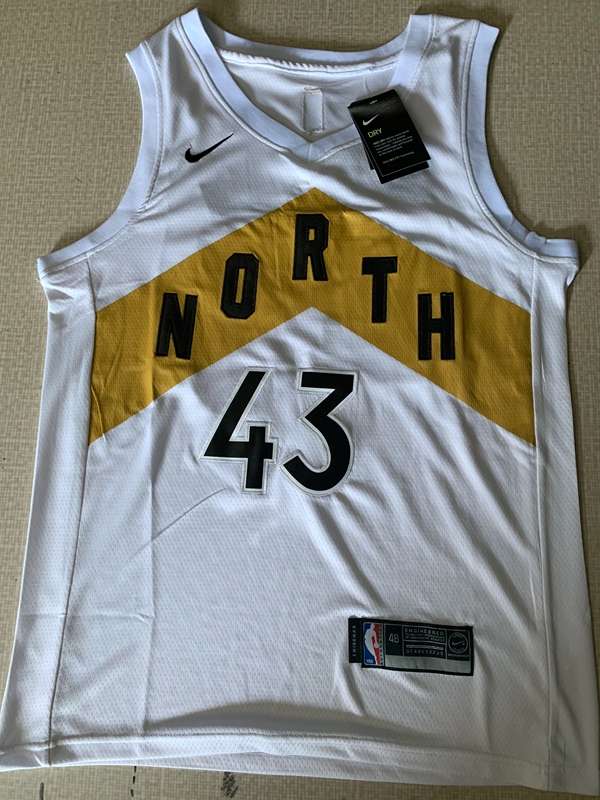 Toronto Raptors SIAKAM #43 White City Basketball Jersey (Stitched)