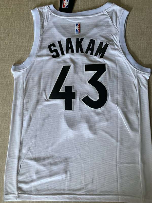 Toronto Raptors SIAKAM #43 White City Basketball Jersey (Stitched)