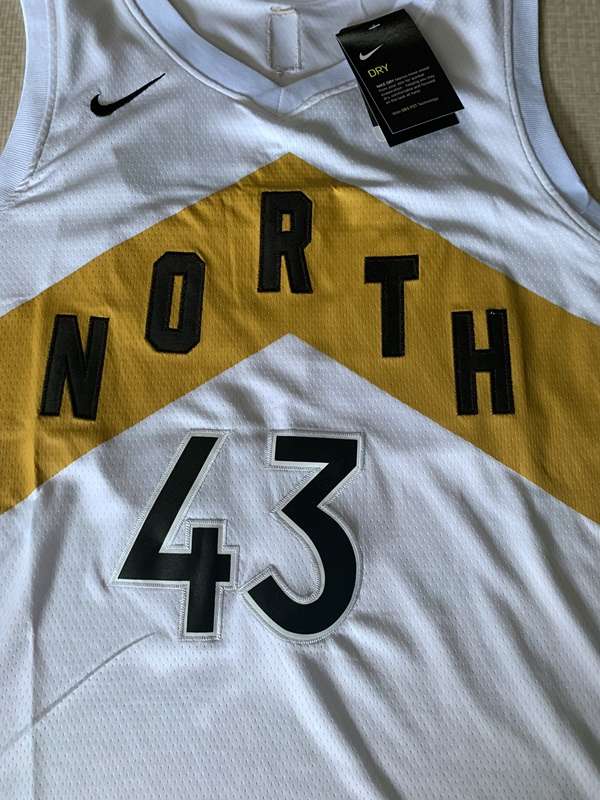 Toronto Raptors SIAKAM #43 White City Basketball Jersey (Stitched)