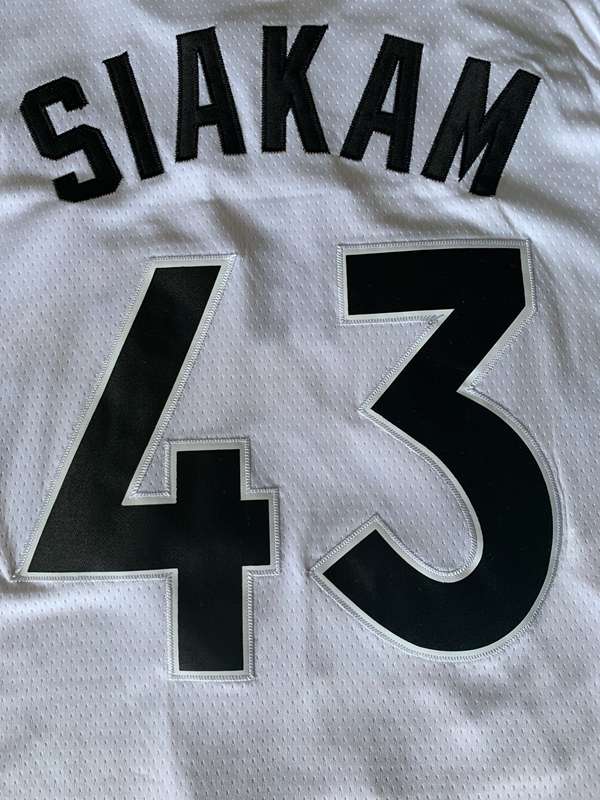 Toronto Raptors SIAKAM #43 White City Basketball Jersey (Stitched)