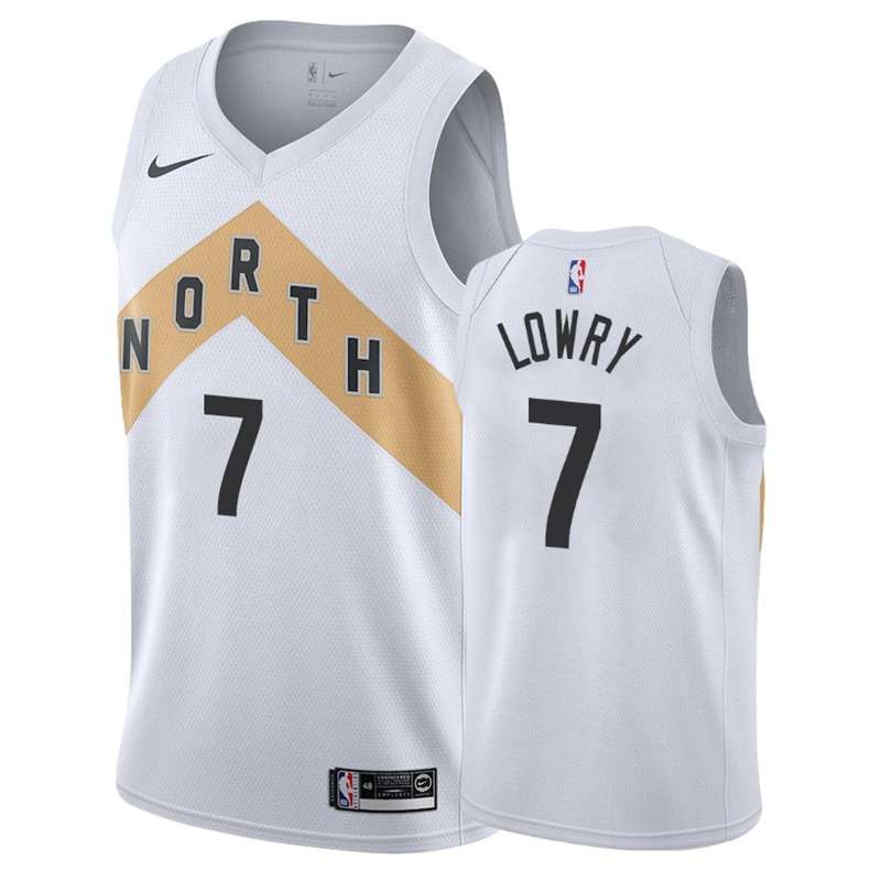 Toronto Raptors LOWRY #7 White City Basketball Jersey (Stitched)