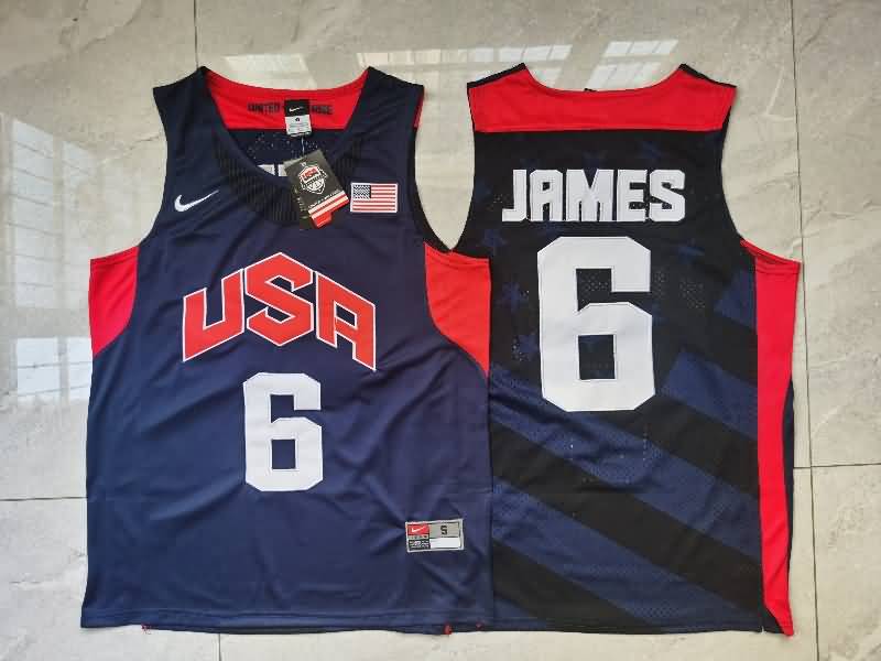 2012 USA JAMES #6 Dark Blue Classics Basketball Jersey (Stitched)