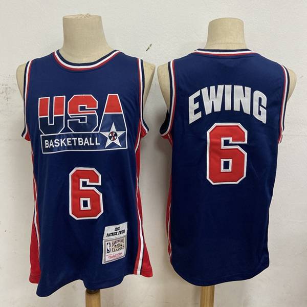 1992 USA EWING #6 Dark Blue Classics Basketball Jersey (Stitched)
