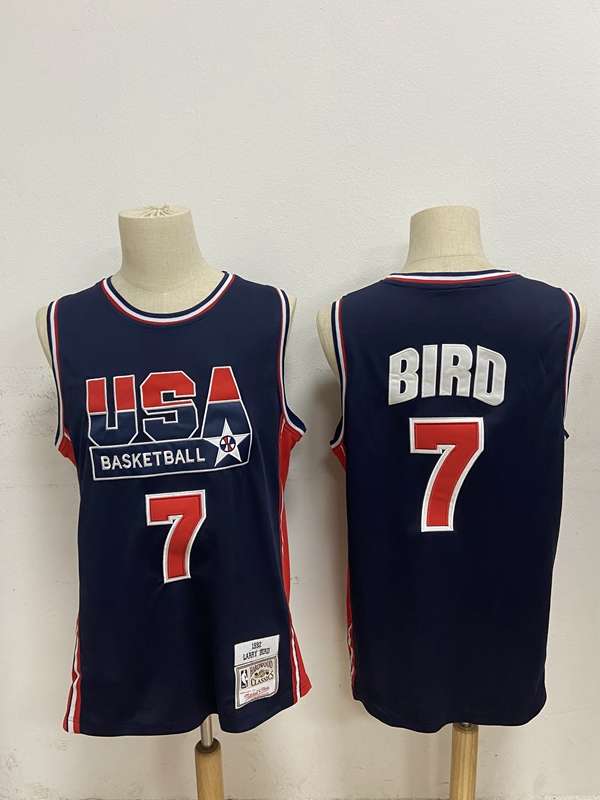1992 USA BIRD #7 Dark Blue Classics Basketball Jersey (Stitched)