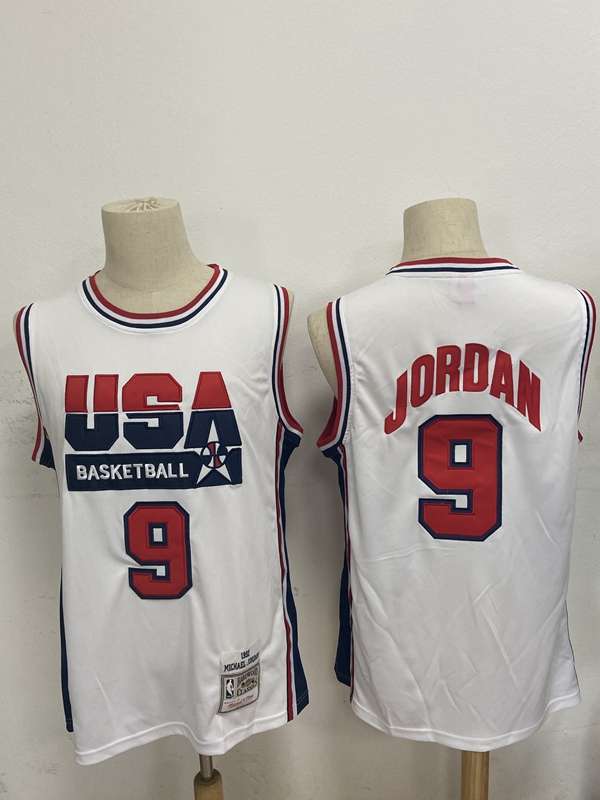1992 USA JORDAN #9 White Classics Basketball Jersey (Stitched)