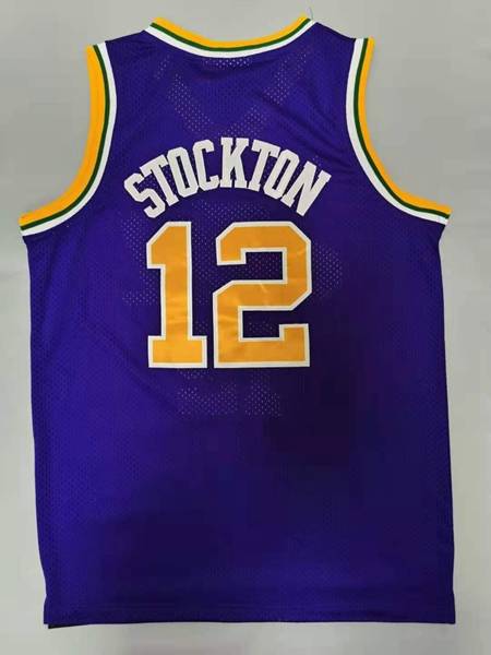 1991/92 Utah Jazz STOCKTON #12 Purple Classics Basketball Jersey (Stitched)