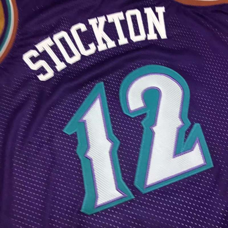 1996/97 Utah Jazz STOCKTON #12 Purple White Classics Basketball Jersey (Closely Stitched)