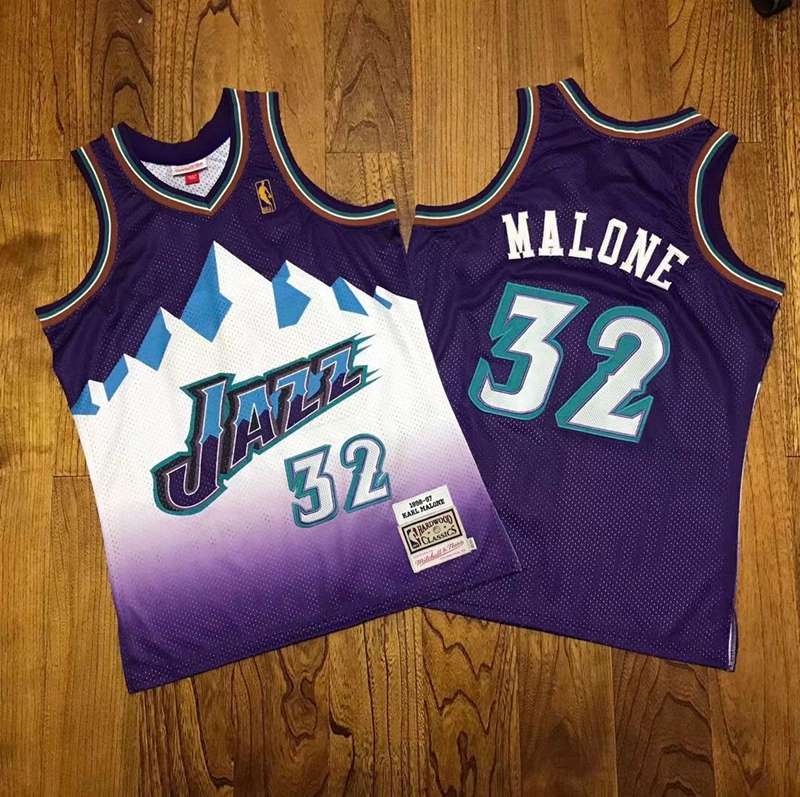 1996/97 Utah Jazz MALONE #32 Purple White Classics Basketball Jersey (Closely Stitched)
