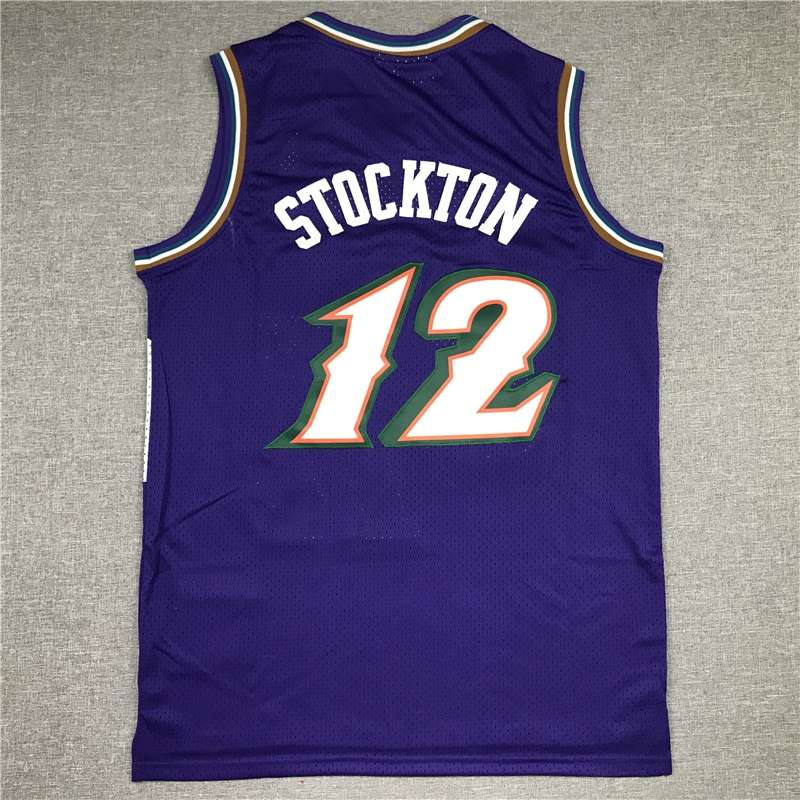 1996/97 Utah Jazz STOCKTON #12 Purple Classics Basketball Jersey (Stitched)