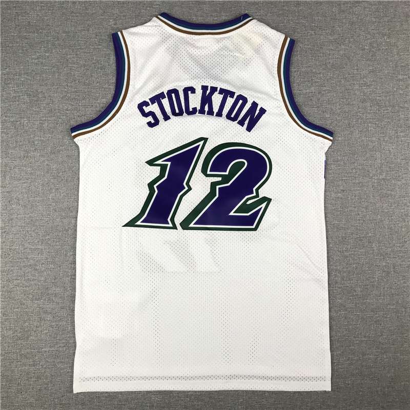 1996/97 Utah Jazz STOCKTON #12 White Classics Basketball Jersey (Stitched)