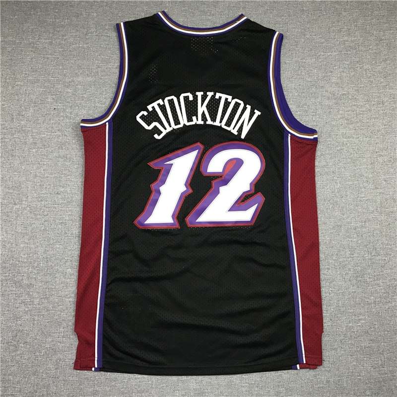 1998/99 Utah Jazz STOCKTON #12 Black Classics Basketball Jersey (Stitched)