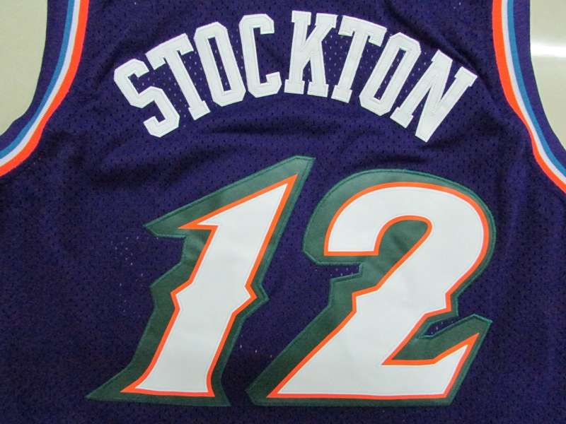 Utah Jazz STOCKTON #12 Purple Classics Basketball Jersey (Stitched)