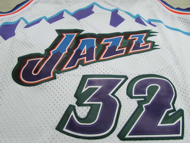 Utah Jazz MALONE #32 White Classics Basketball Jersey (Stitched)