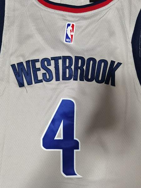 20/21 Washington Wizards WESTBROOK #4 Grey Basketball Jersey (Stitched)