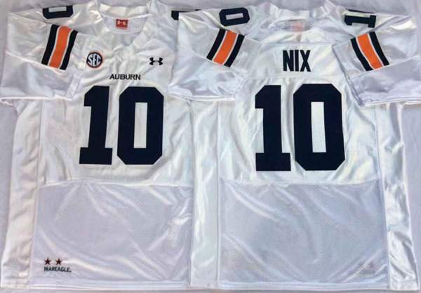 Auburn Tigers NIX #10 White NCAA Football Jersey