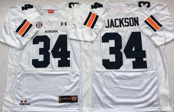 Auburn Tigers JACKSON #34 White NCAA Football Jersey